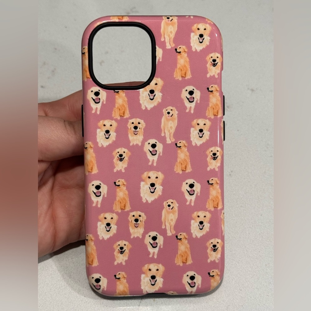 Pink Golden Retriever Pattern Phone Case